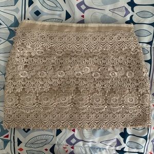 Gold Crochet Mini Skirt